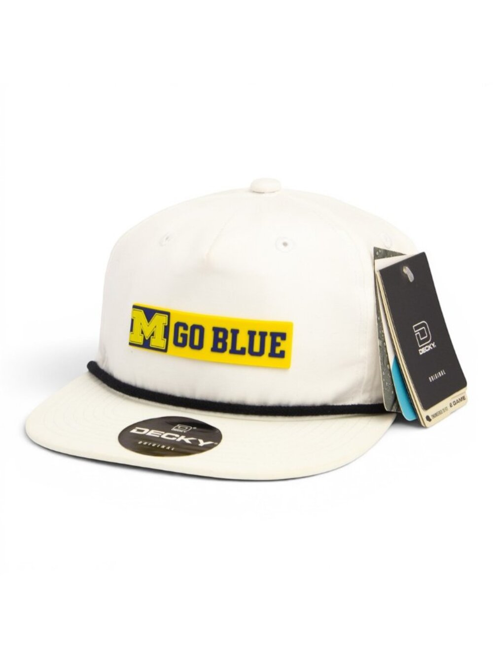 Michigan Wolverines GO BLUE Maize 3D Classic Rope Hat- White/ Black